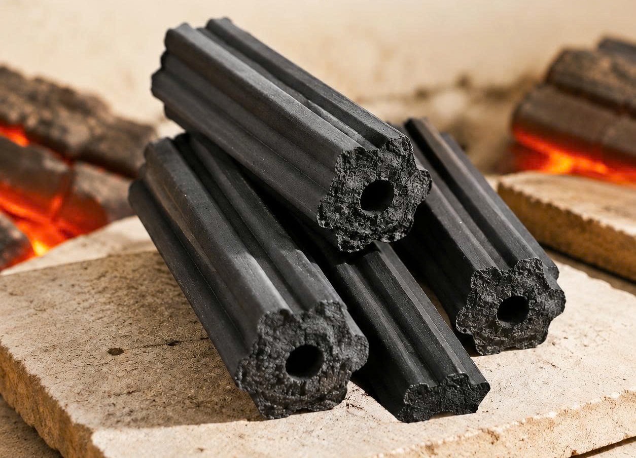 Thanh than nướng lục giác nén đặc tỷ trọng cao có lỗ thông khí